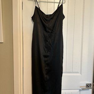 Satin-esque Knee Length Slip Dress